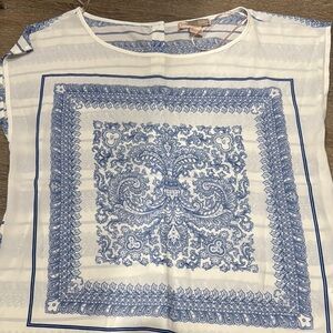 Forever 21 Cream Cap Sleeve Boxy Blouse